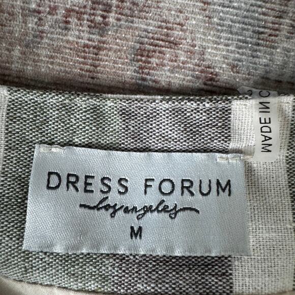 Dress Forum Striped Button-Front Mini Dress Medium Tie Strap Pockets - Picture 5 of 6